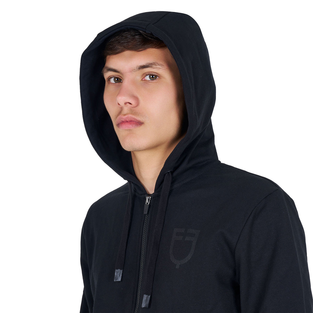 Equestro Men's sweatshirt with adjustable hood and zip