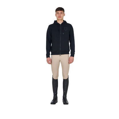 Equestro Men's sweatshirt with adjustable hood and zip