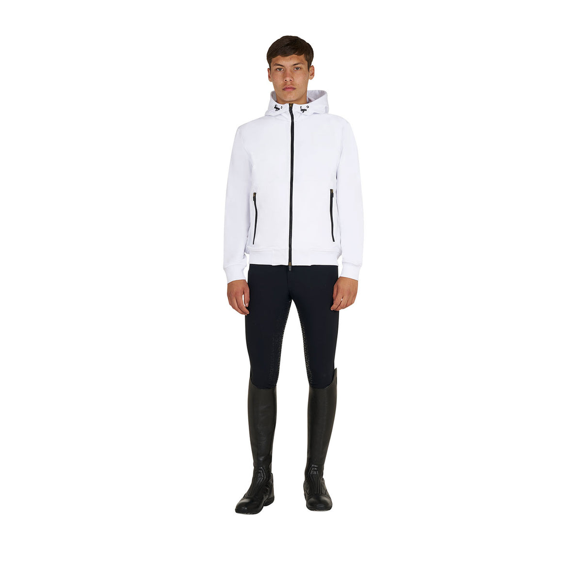 Equestro Men's sweatshirt with adjustable hood and zip