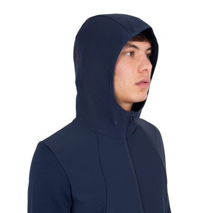 Equestro Men's technical sweatshirt with hood and micro-mesh inserts
