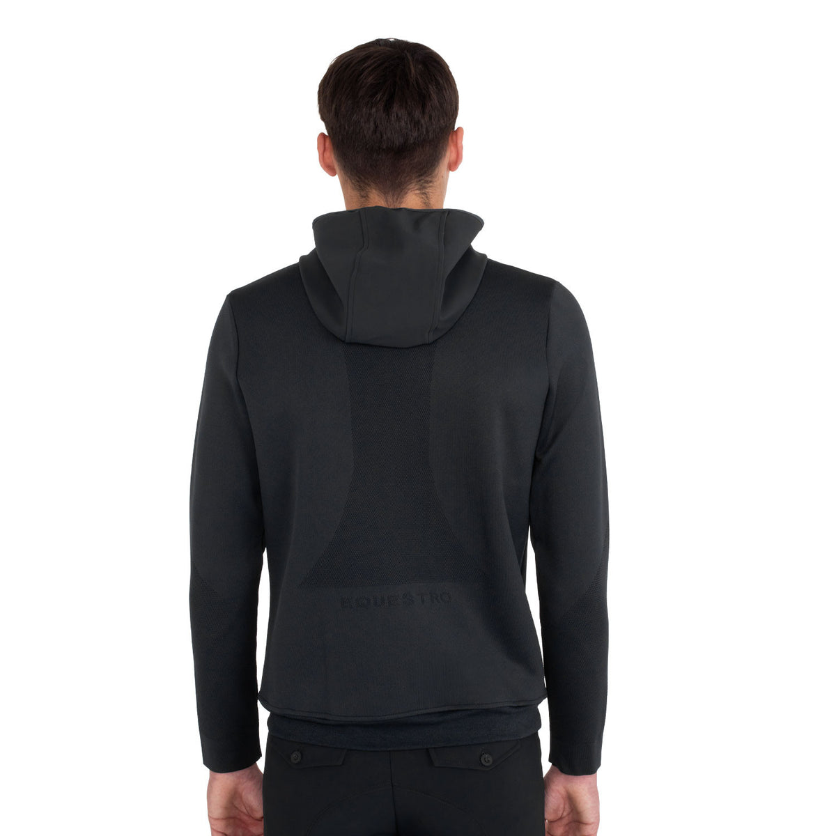 Equestro Men's technical sweatshirt with hood and micro-mesh inserts