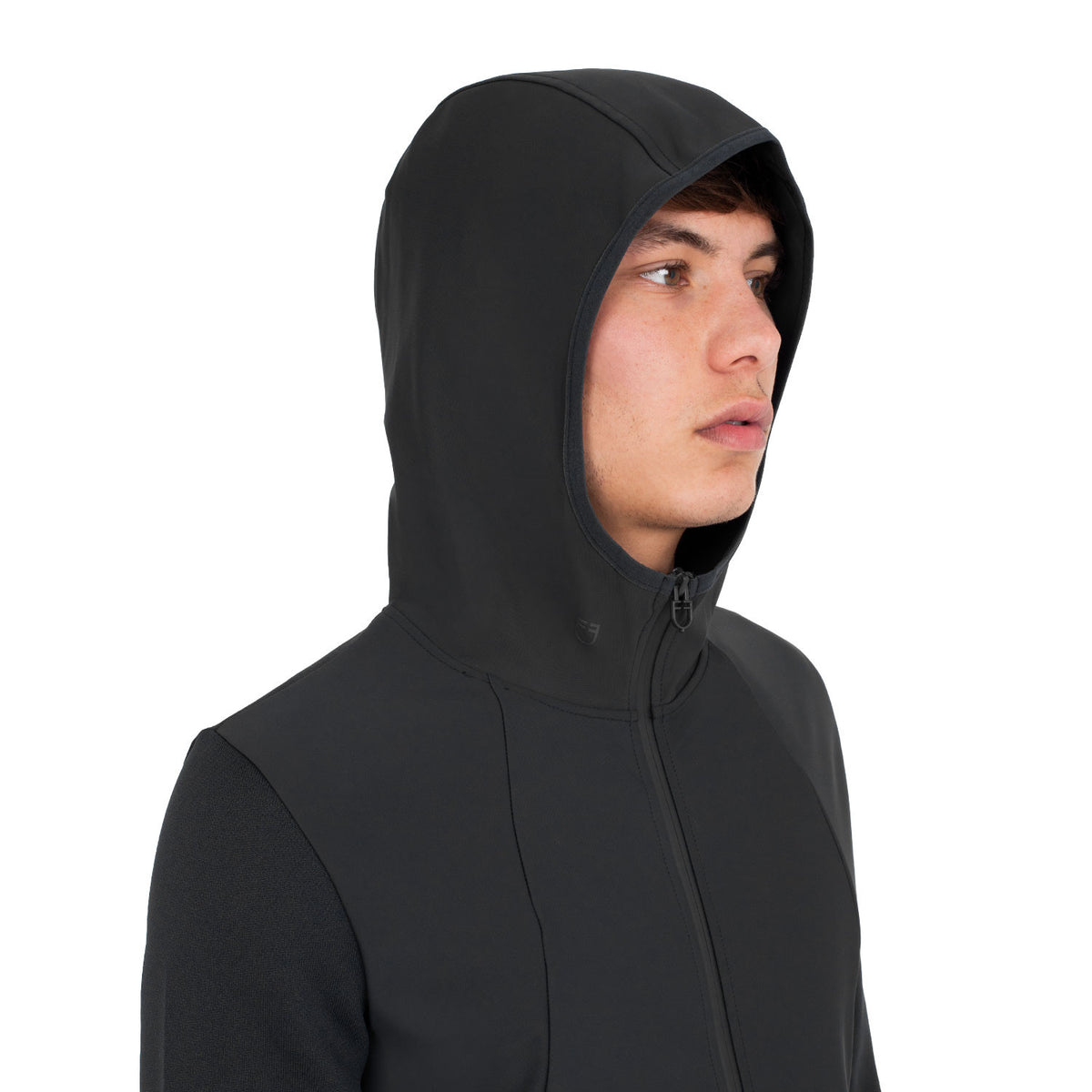 Equestro Men's technical sweatshirt with hood and micro-mesh inserts