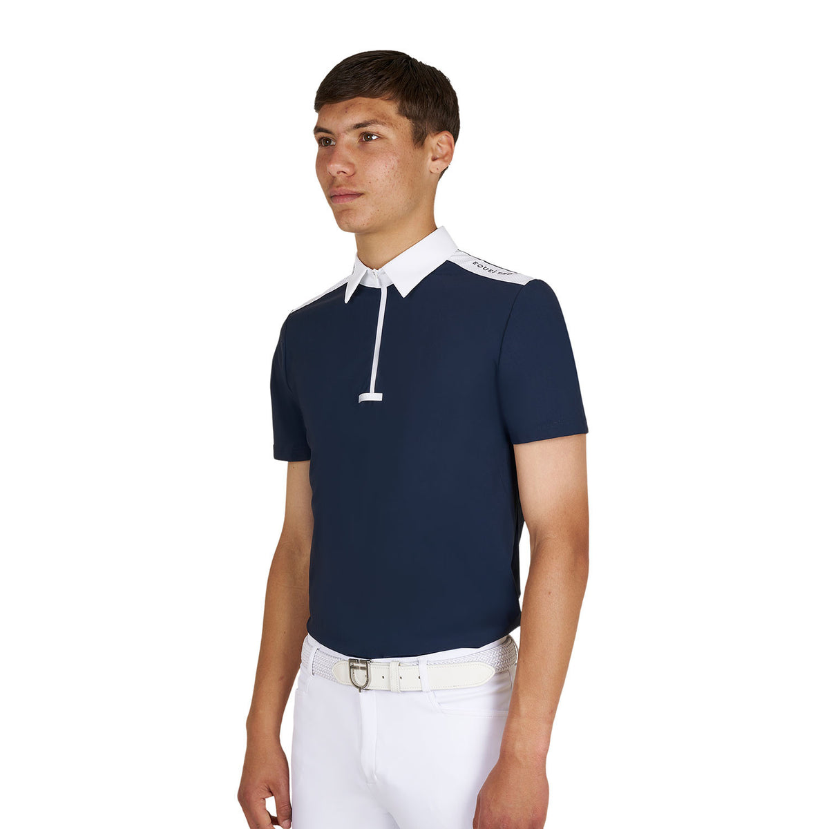 Equestro Men's slim fit half-sleeved competition polo shirt