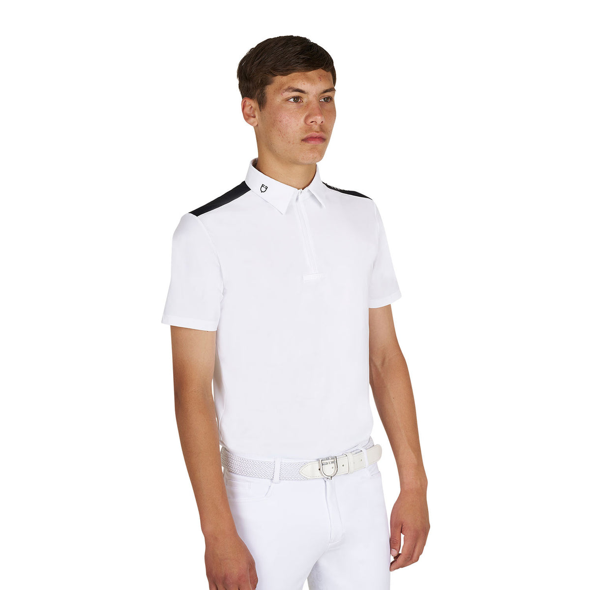 Equestro Men's slim fit half-sleeved competition polo shirt