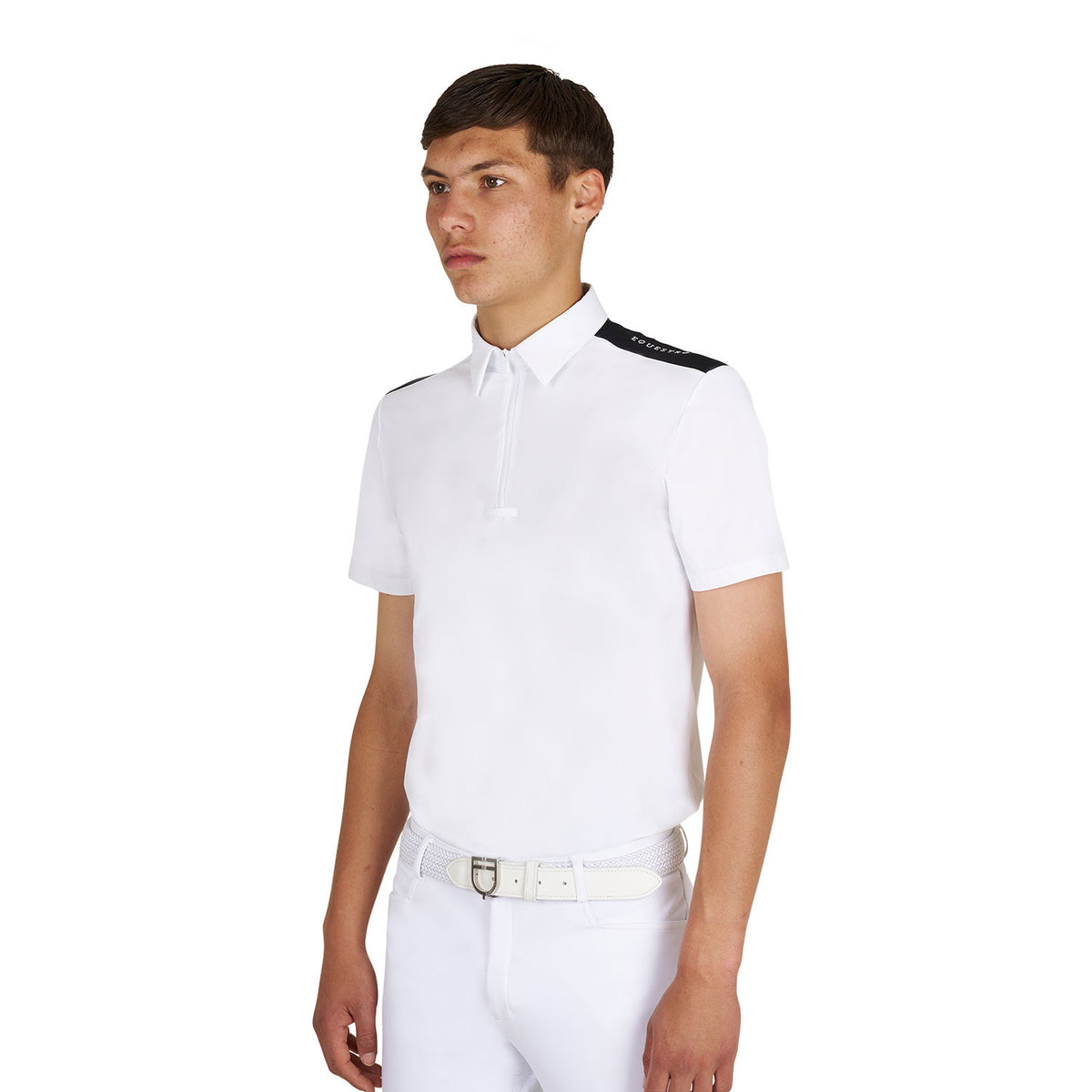 Equestro Men's slim fit half-sleeved competition polo shirt