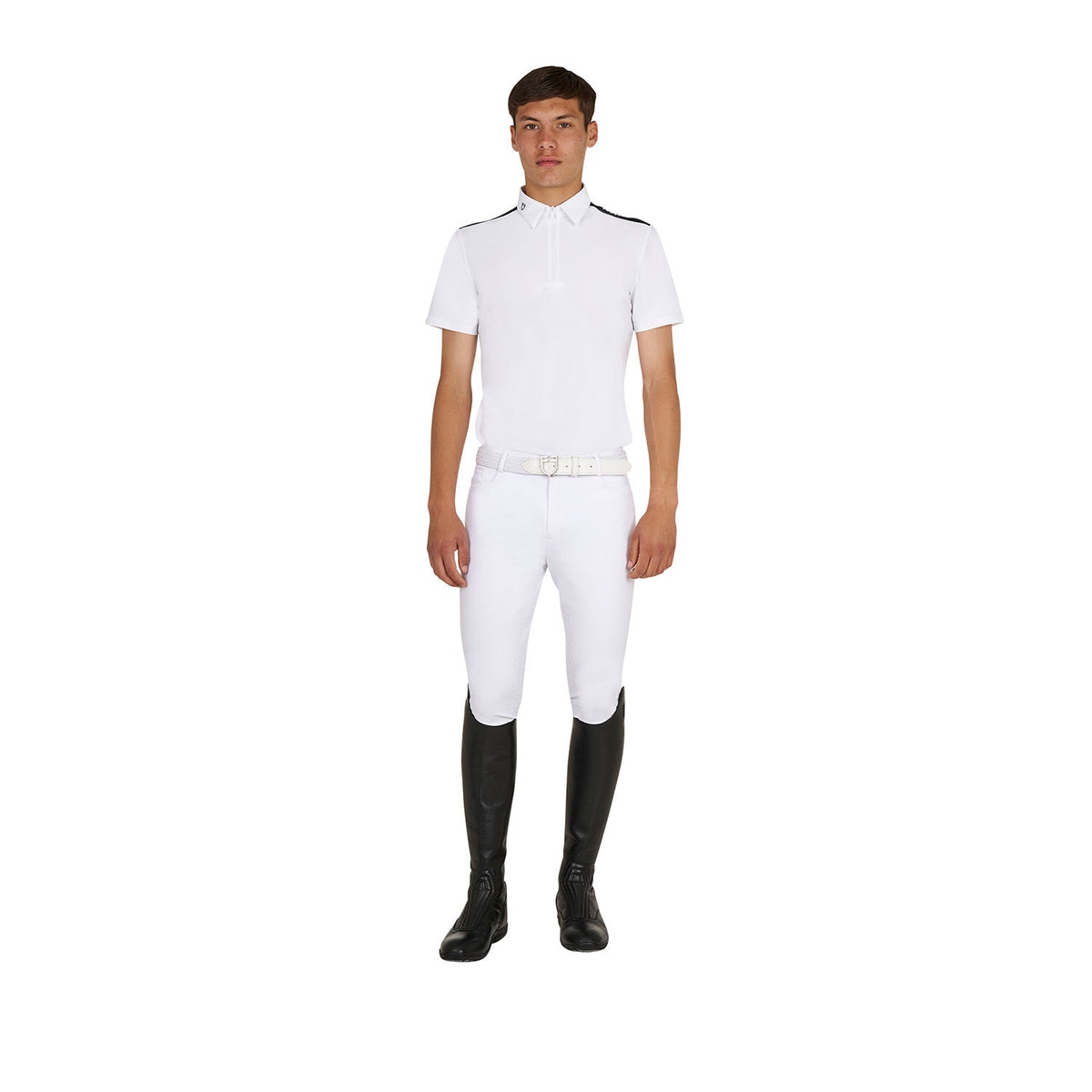 Equestro Men's slim fit half-sleeved competition polo shirt