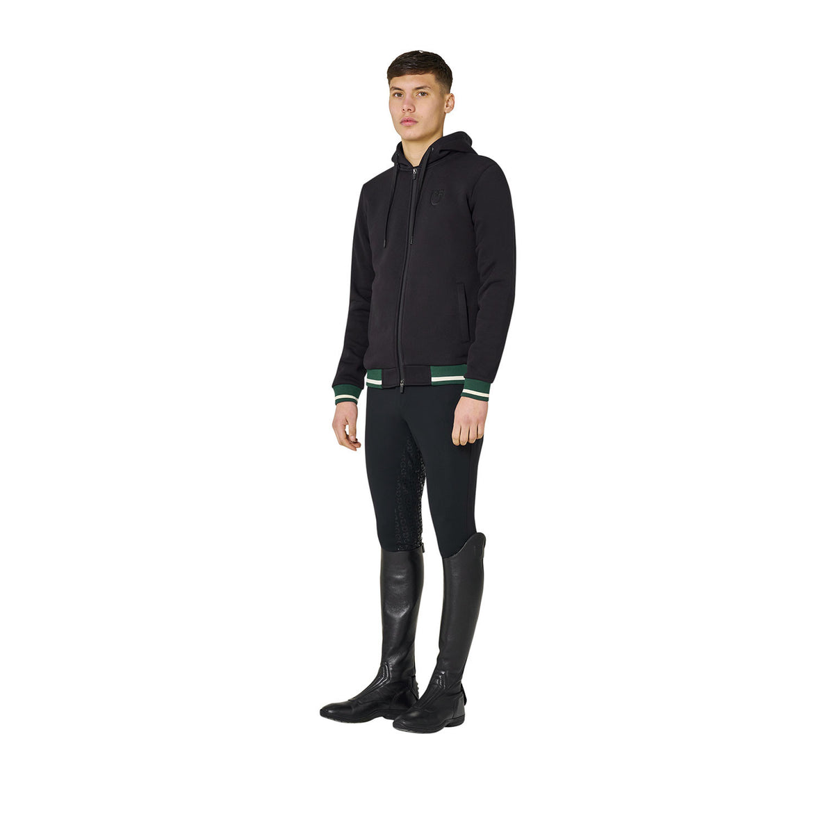 Equestro Men's hoodie with front zipper