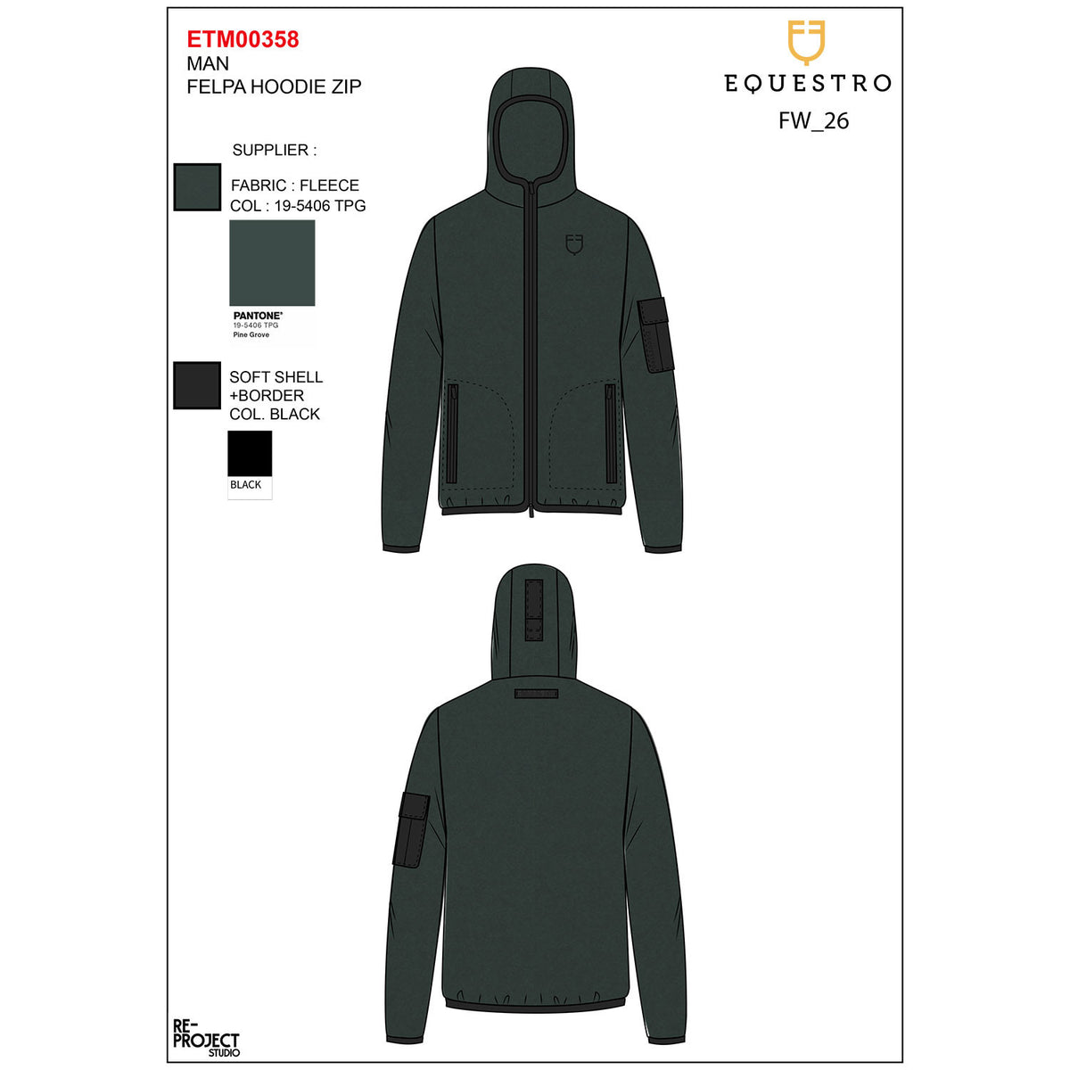 Equestro Men’s fleece zip-up hoodie
