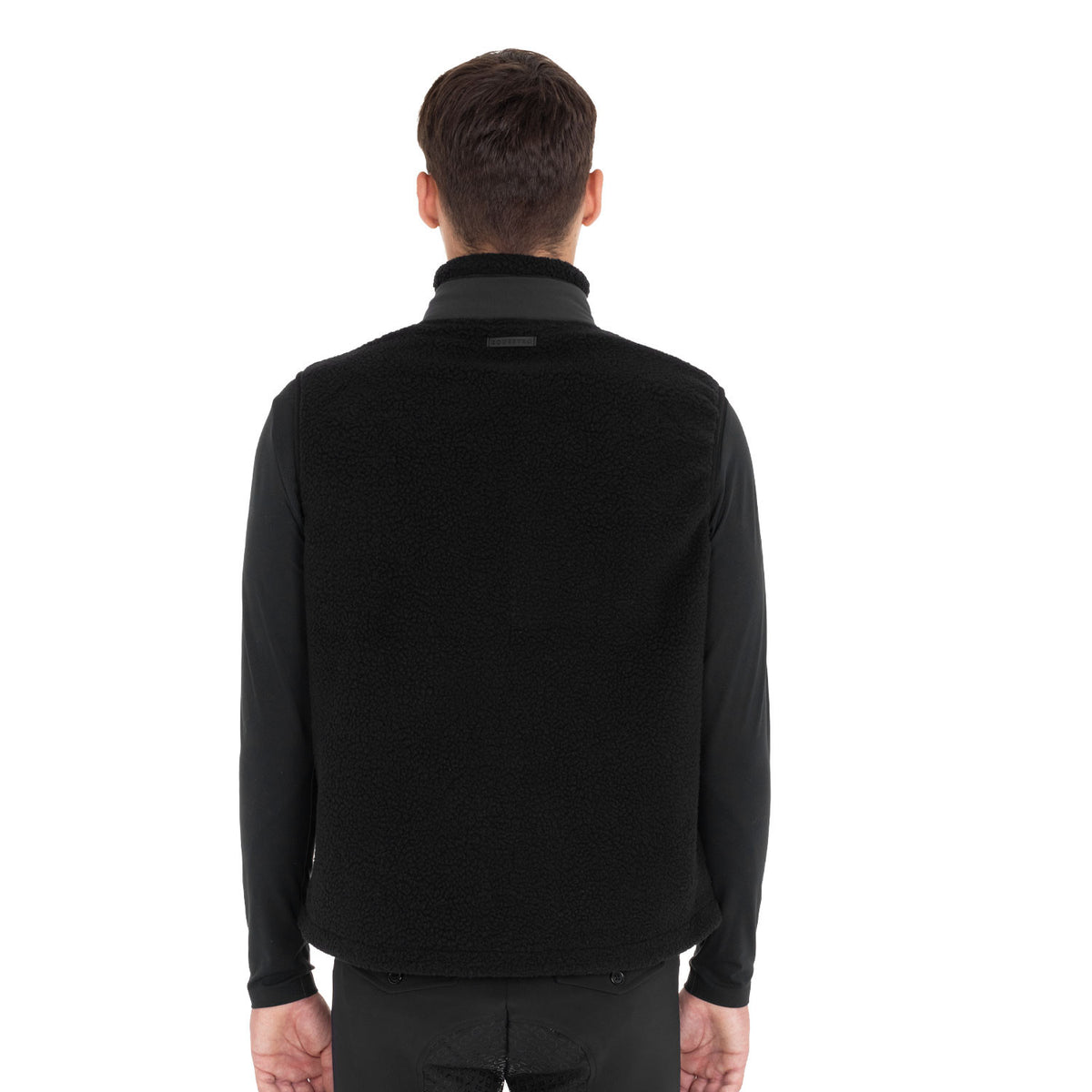 Equestro Men’s teddy fleece vest with front pocket