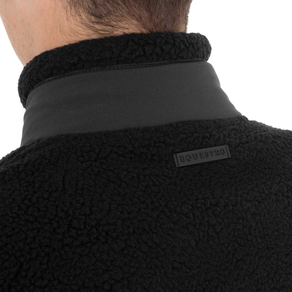 Equestro Men’s teddy fleece vest with front pocket