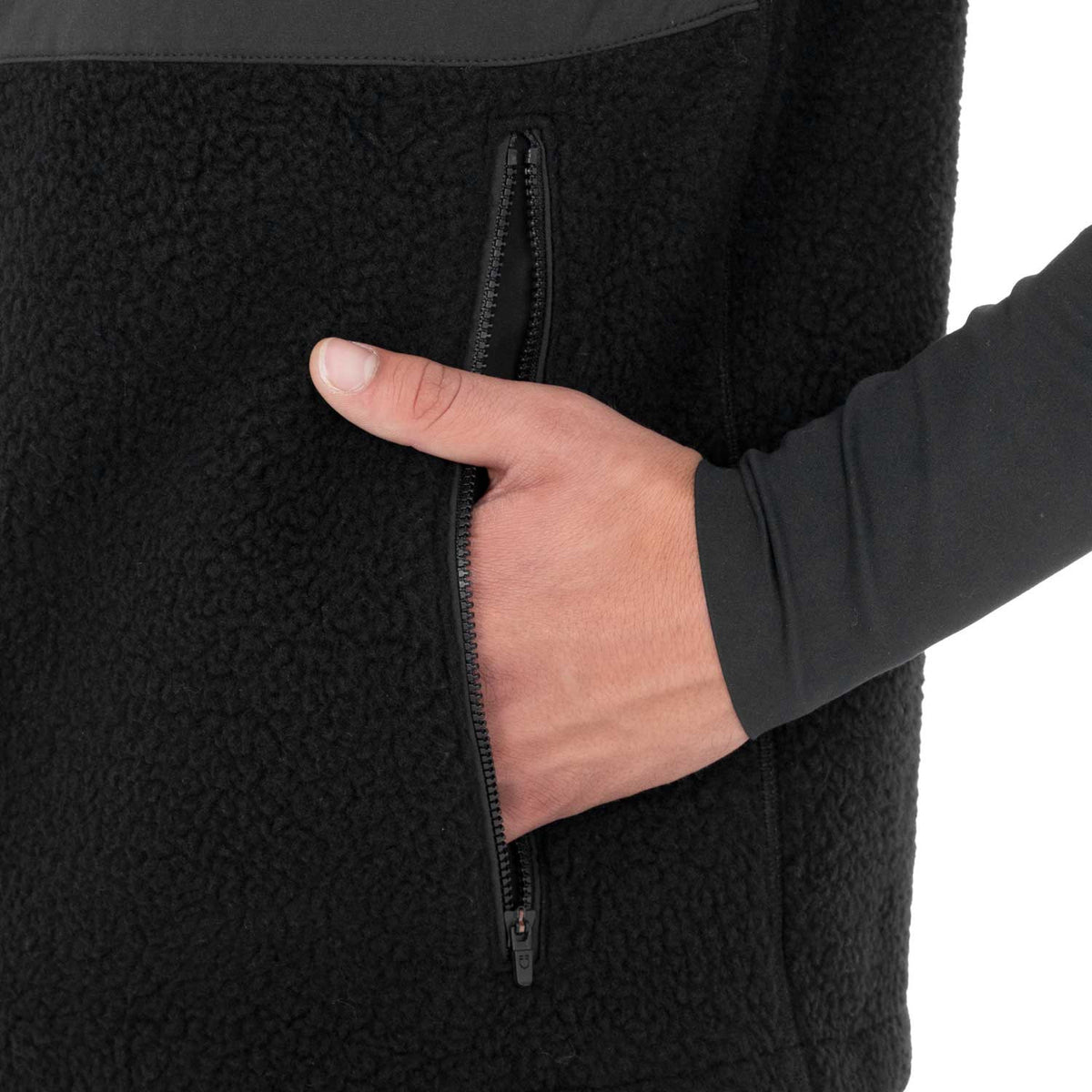 Equestro Men’s teddy fleece vest with front pocket