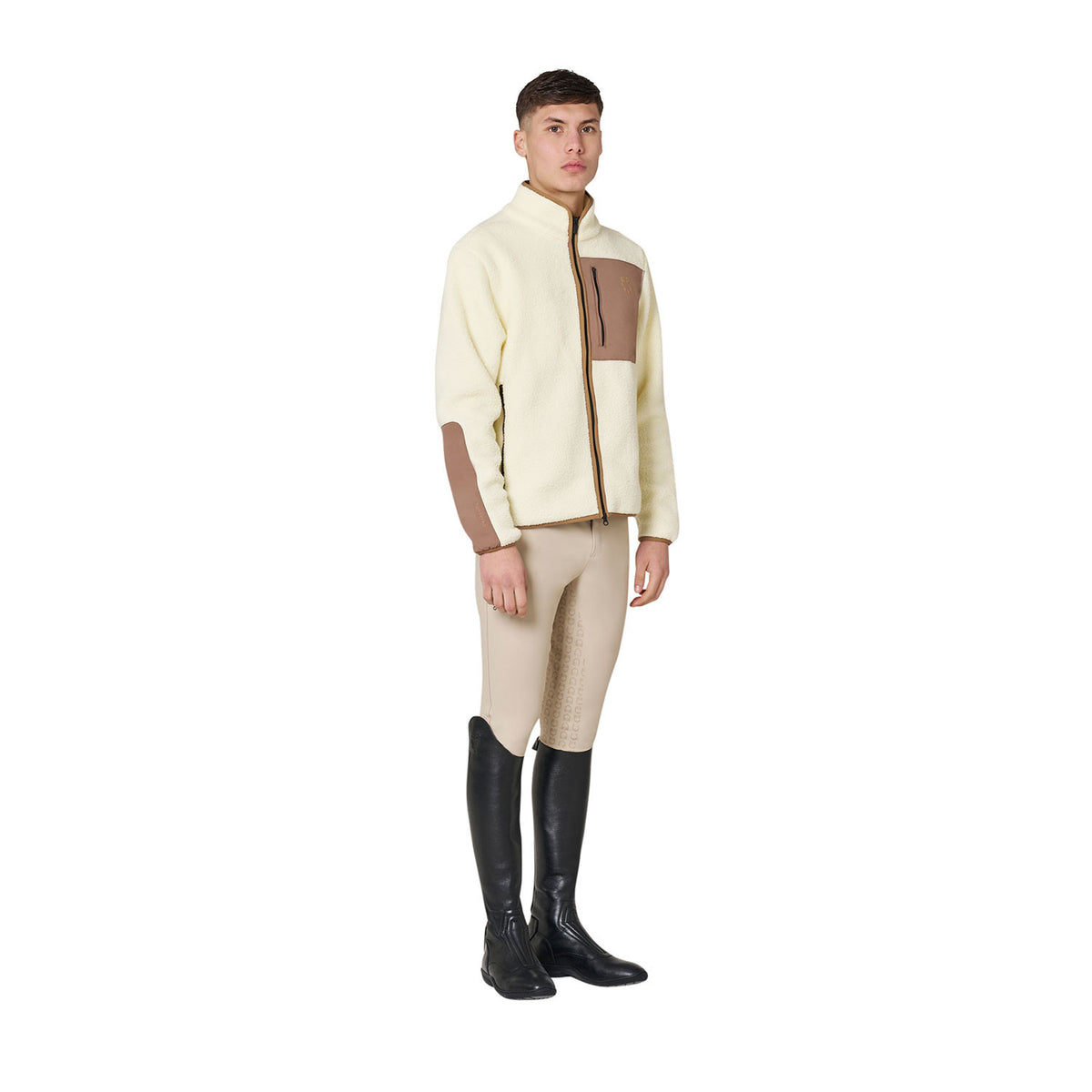 Equestro Men’s teddy fleece sweatshirt with front pocket