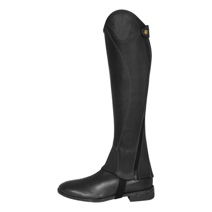 Equestro Unisex short leather gaiters with side zip
