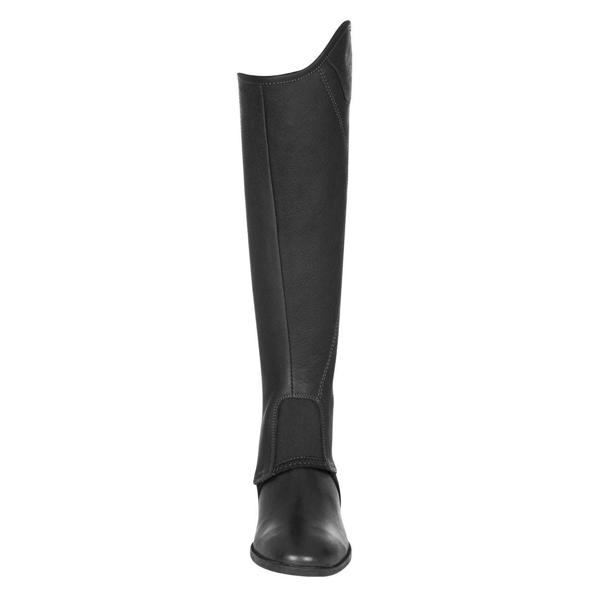 Equestro Unisex short leather gaiters with side zip