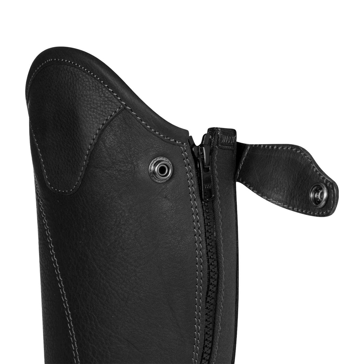 Equestro Unisex short leather gaiters with side zip