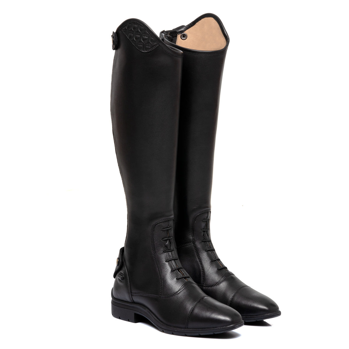 Equestro Unisex boots with laces and multilogo insert