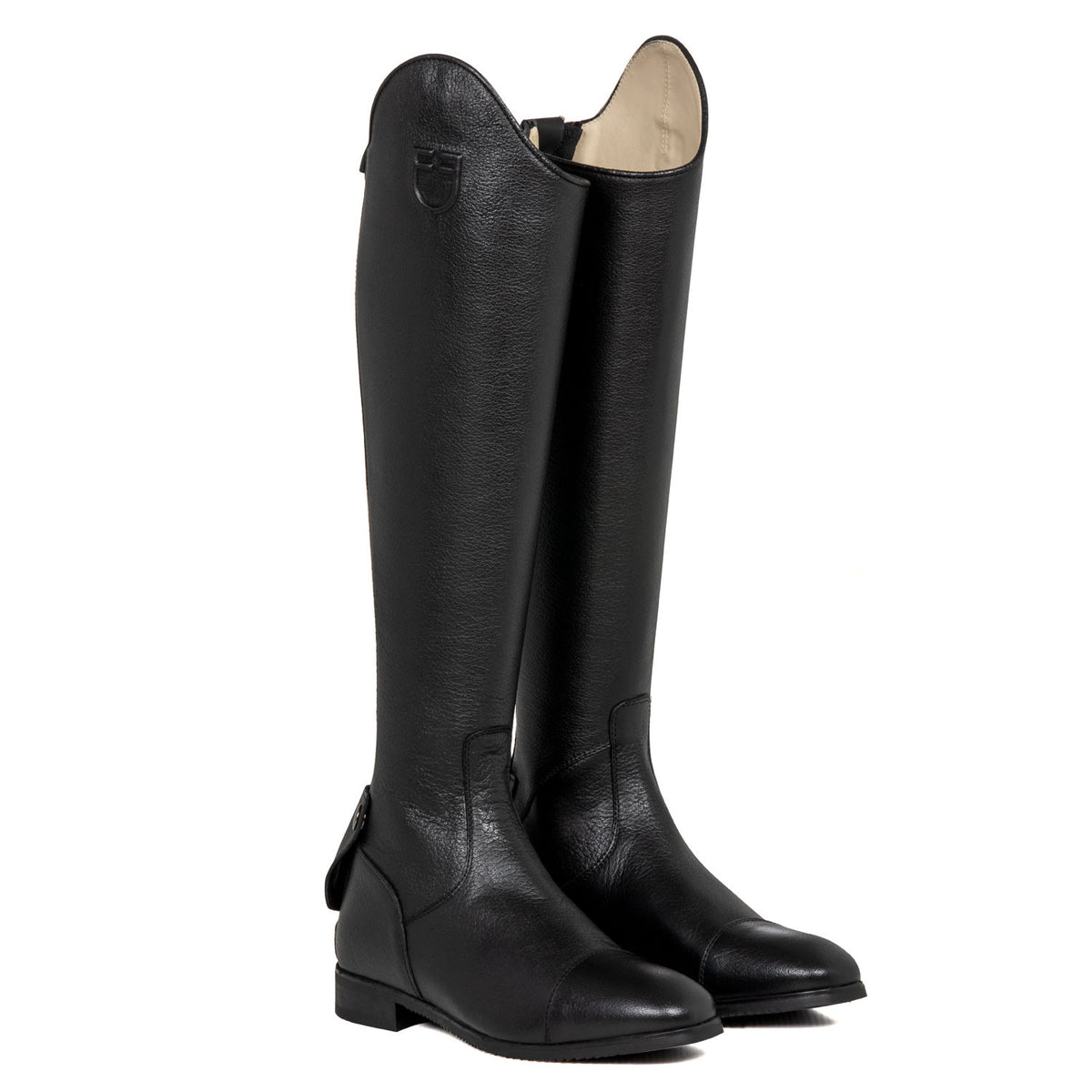 Equestro Unisex calfskin boots with rear zipper