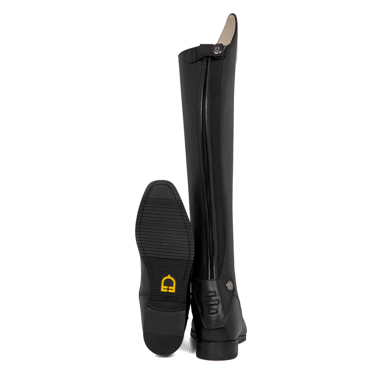 Equestro Unisex calfskin boots with rear zipper