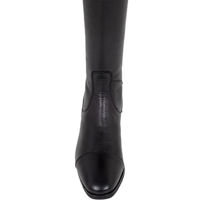 Equestro Unisex calfskin boots with rear zipper