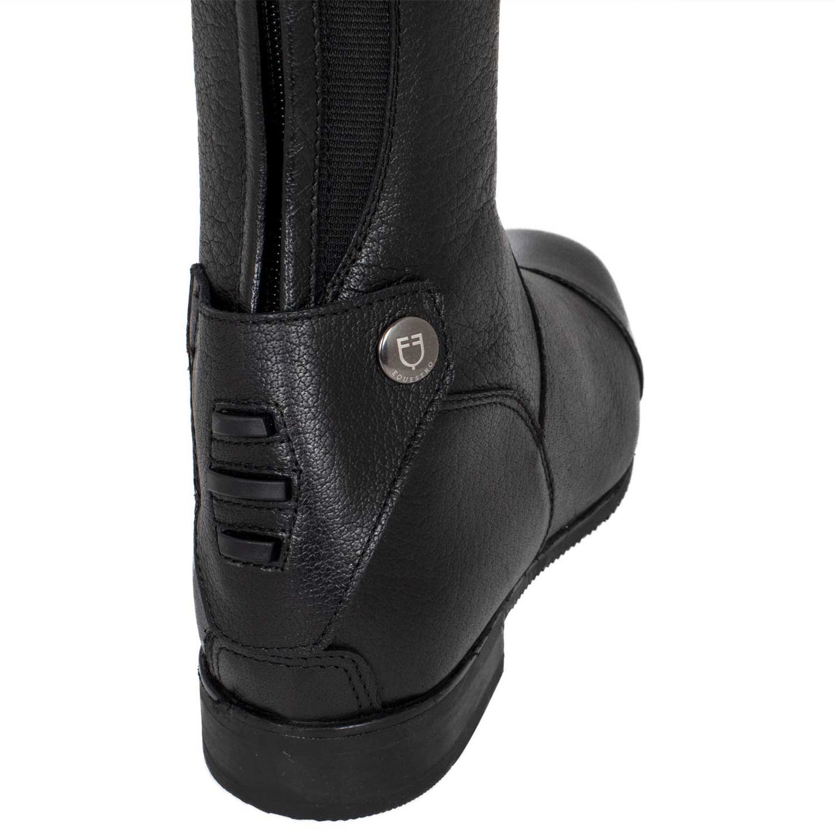 Equestro Unisex calfskin boots with rear zipper
