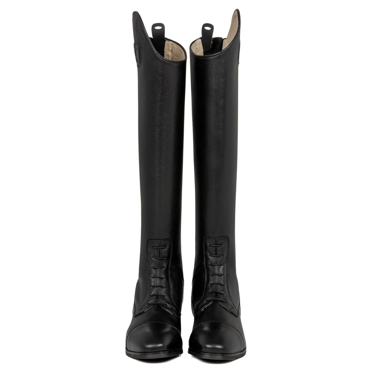 Equestro Unisex calfskin boots with front laces