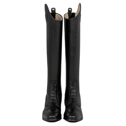 Equestro Unisex calfskin boots with front laces