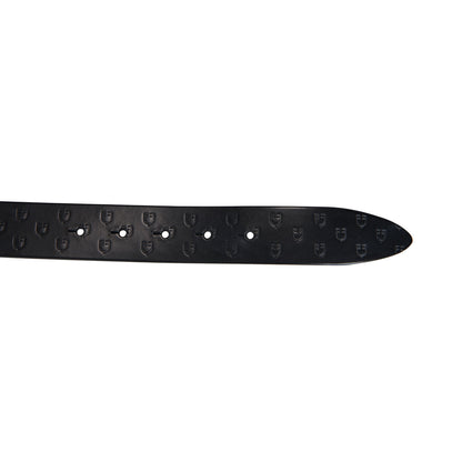 Equestro Leather logo belt with logoed buckle