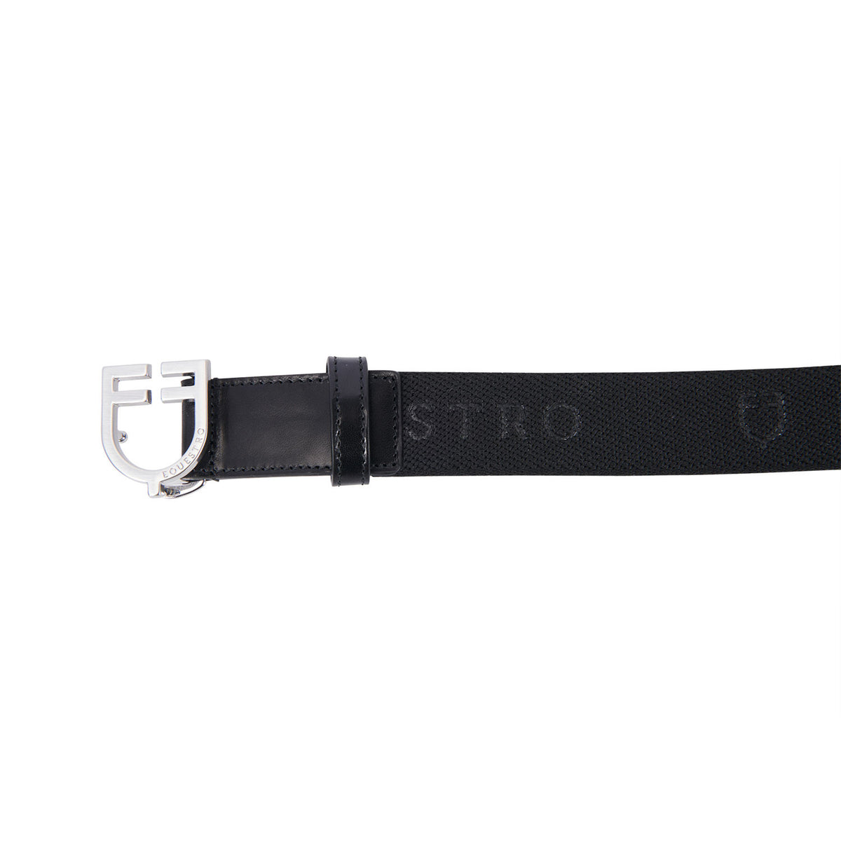 Equestro Leather belt with elastic and lettering