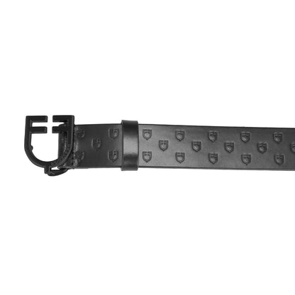 Equestro Total black leather belt with logo buckle