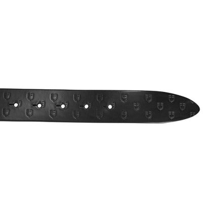 Equestro Total black leather belt with logo buckle