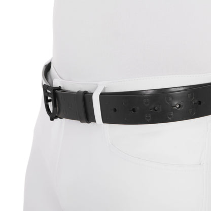 Equestro Total black leather belt with logo buckle