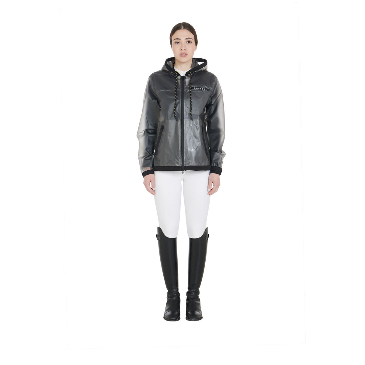 Equestro Women's transparent technical raincoat