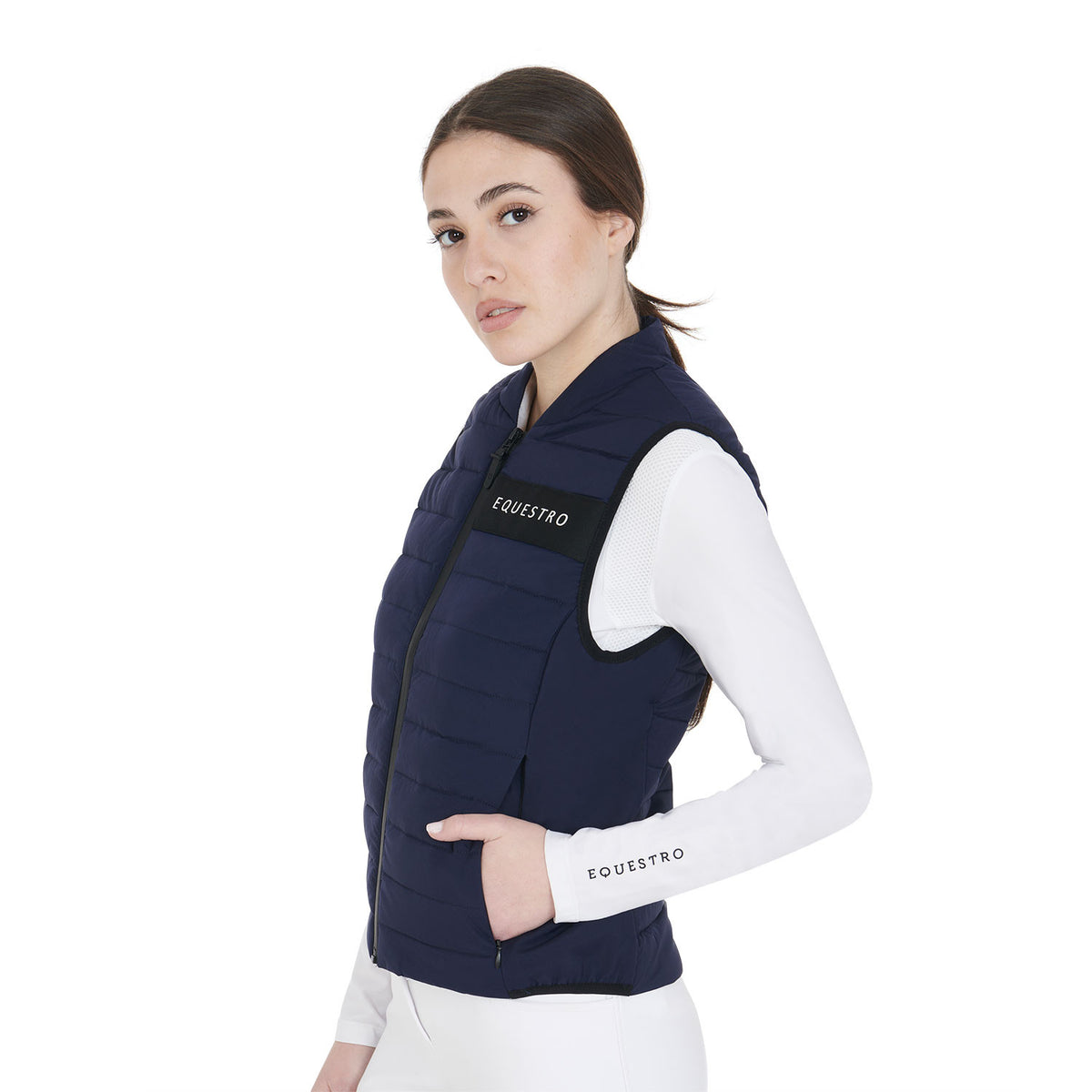 Equestro Women's vest in windproof technical fabric