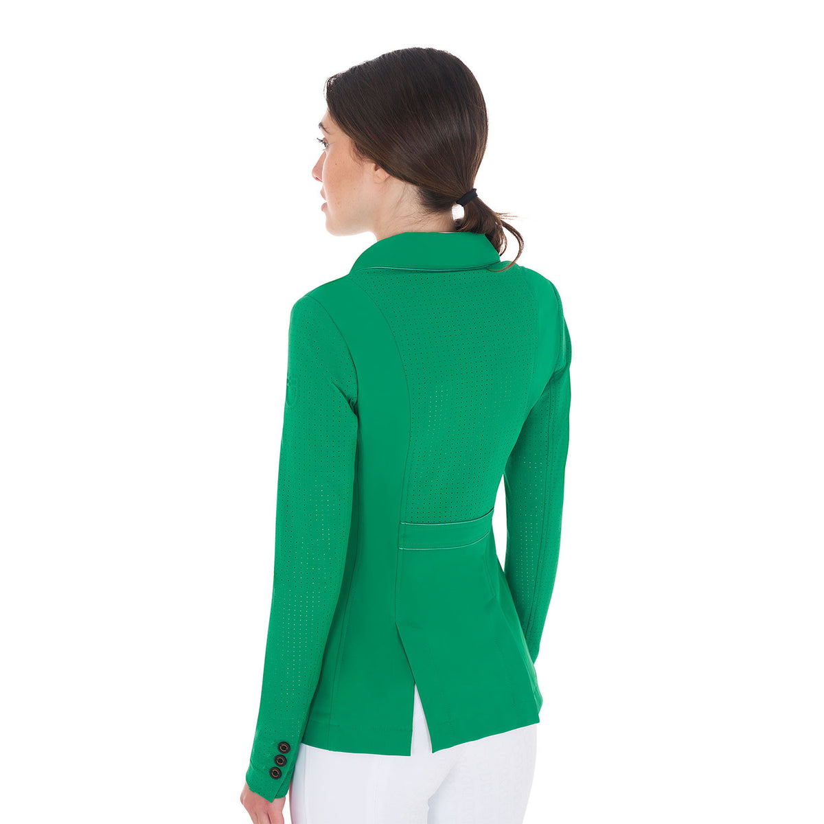 Equestro Women's competition jacket three buttons perforated fabric