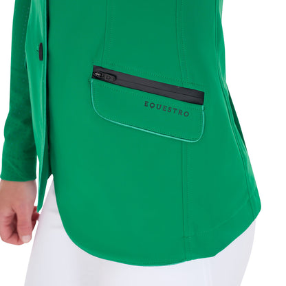 Equestro Women's competition jacket three buttons perforated fabric
