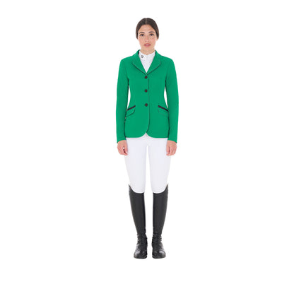 Equestro Women's competition jacket three buttons perforated fabric