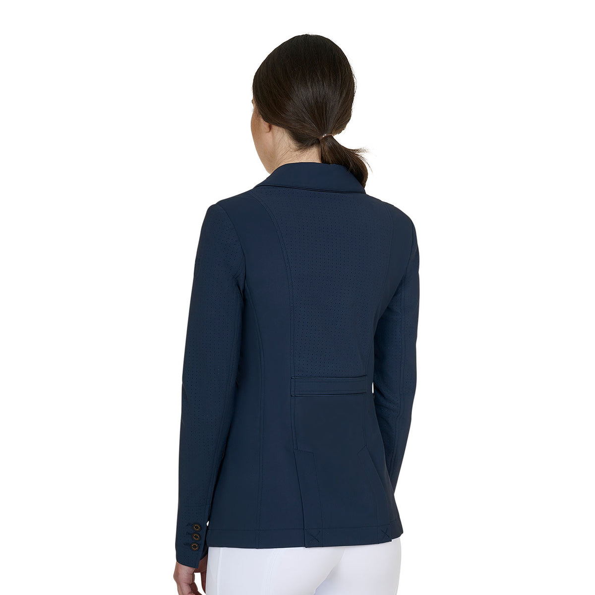 Equestro Women's competition jacket three buttons perforated fabric