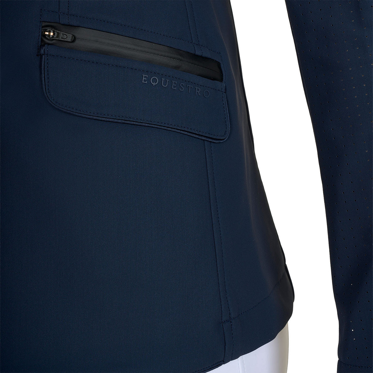 Equestro Women's competition jacket three buttons perforated fabric