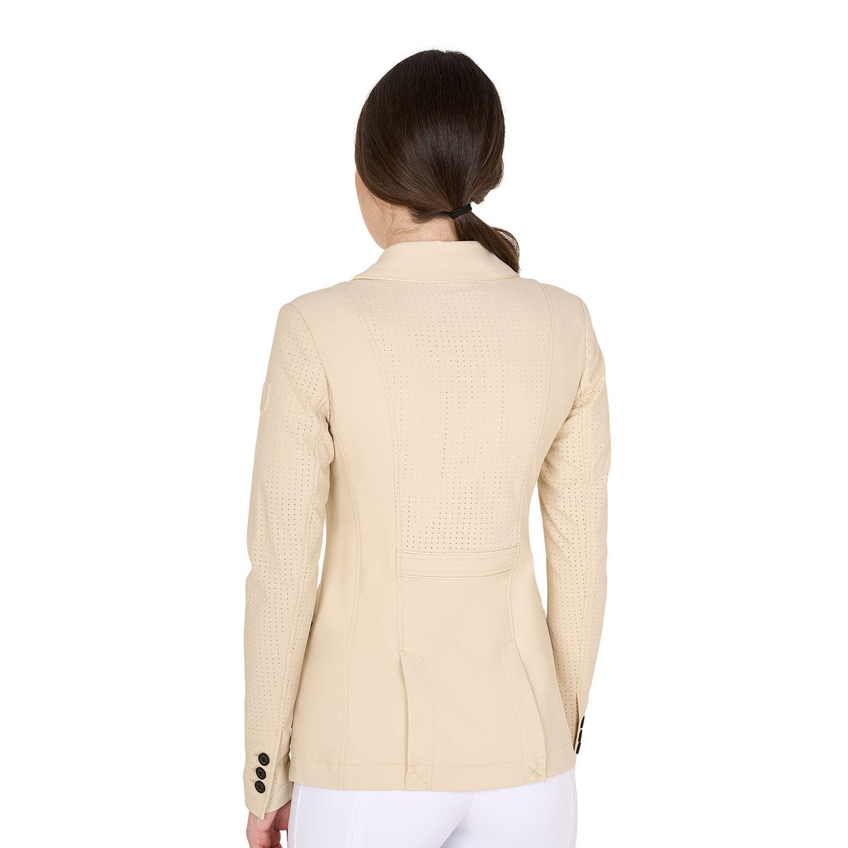 Equestro Women's competition jacket three buttons perforated fabric
