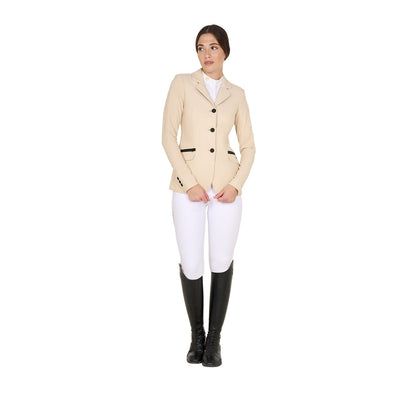 Equestro Women's competition jacket three buttons perforated fabric