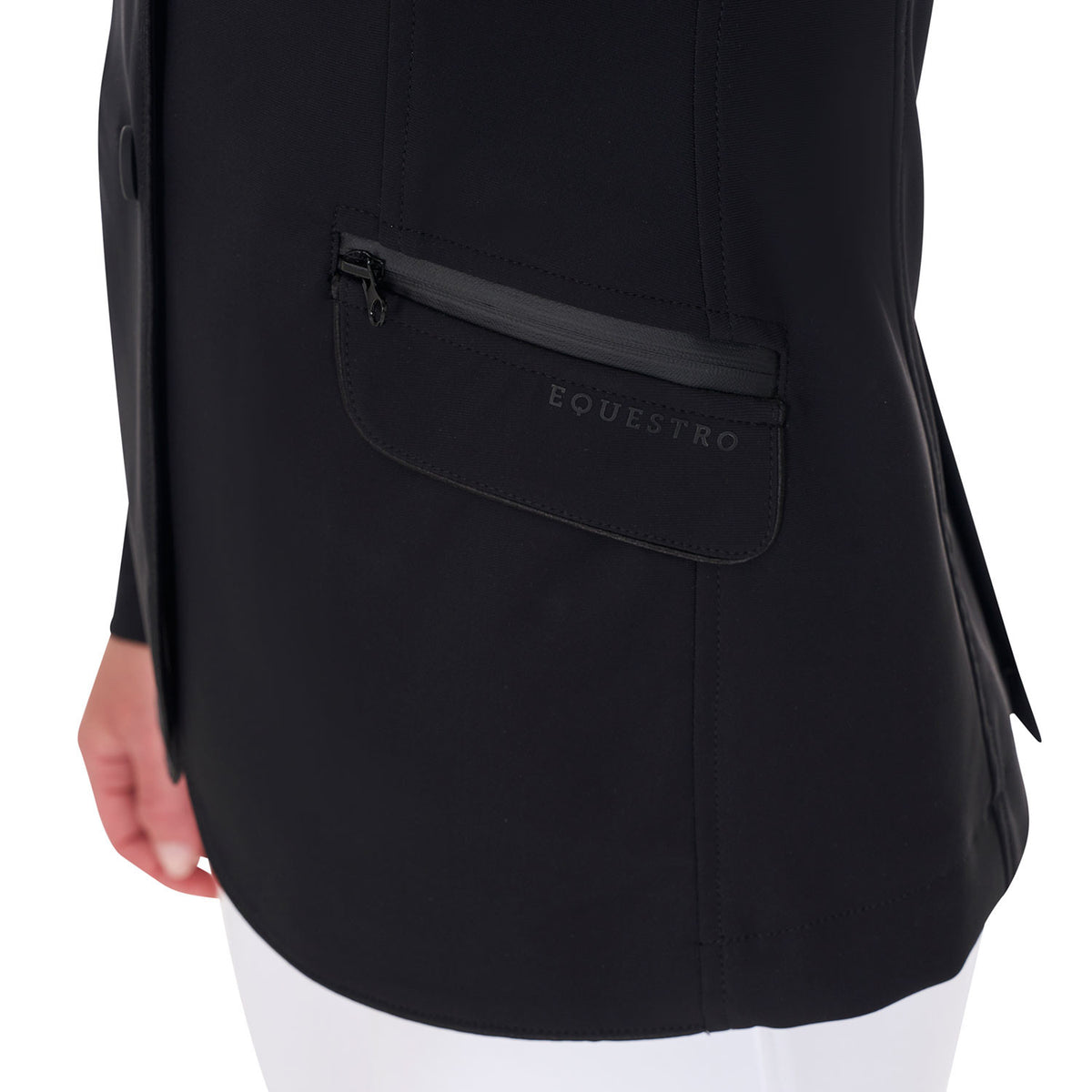 Equestro Women's competition jacket three buttons perforated fabric