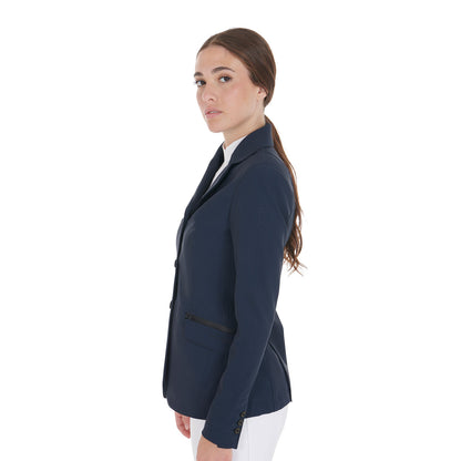 Equestro Women's competition jacket three buttons perforated fabric