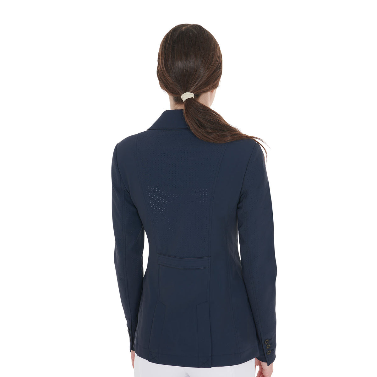 Equestro Women's competition jacket three buttons perforated fabric