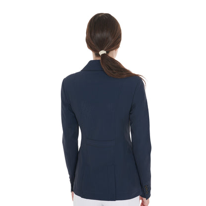 Equestro Women's competition jacket three buttons perforated fabric