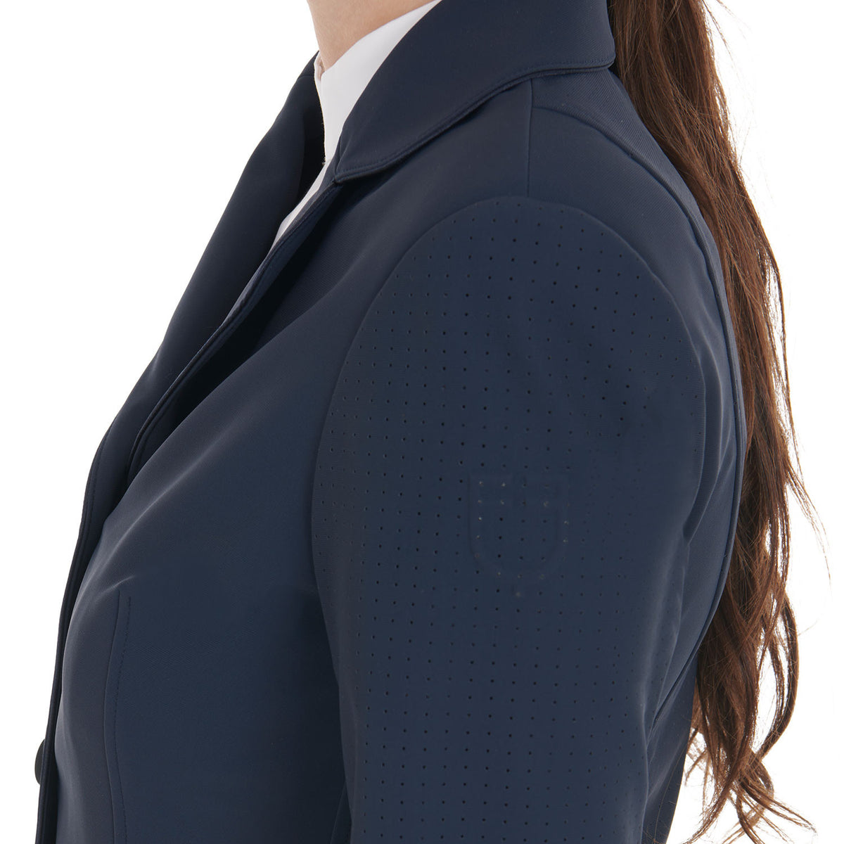 Equestro Women's competition jacket three buttons perforated fabric