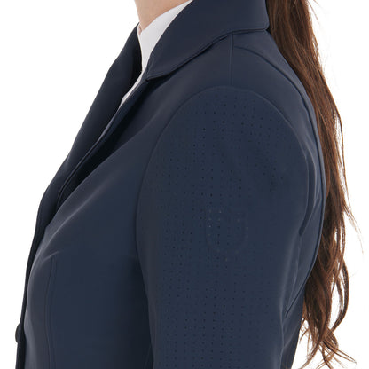 Equestro Women's competition jacket three buttons perforated fabric