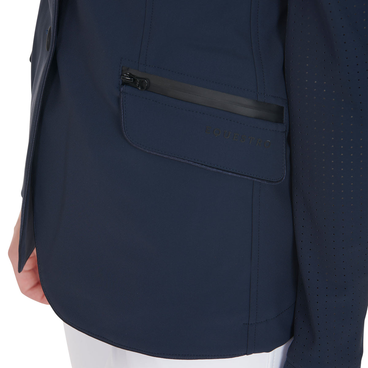 Equestro Women's competition jacket three buttons perforated fabric