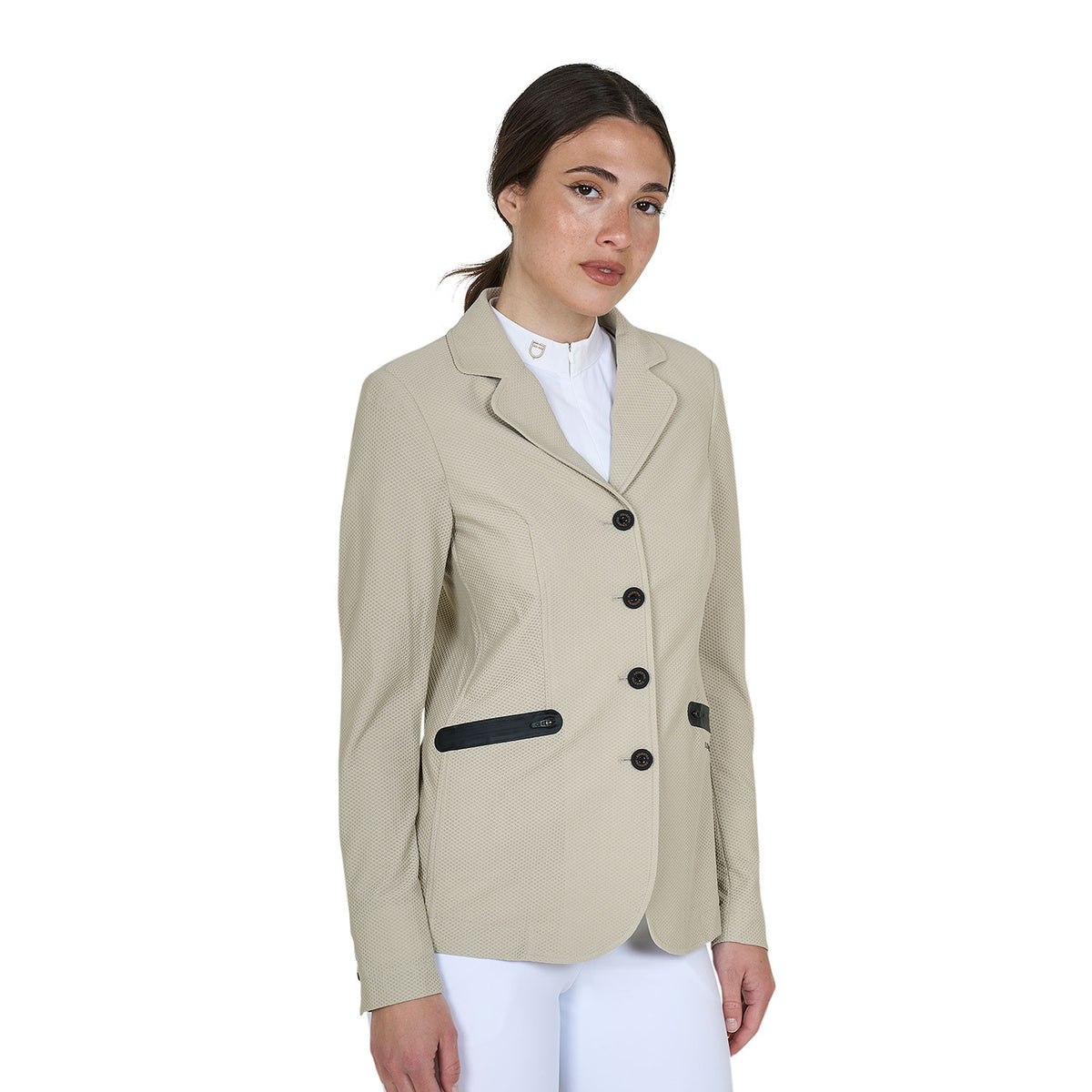 Equestro Women's competition jacket four buttons perforated fabric