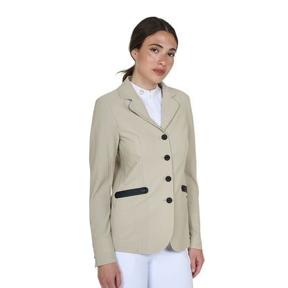 Equestro Women's competition jacket four buttons perforated fabric
