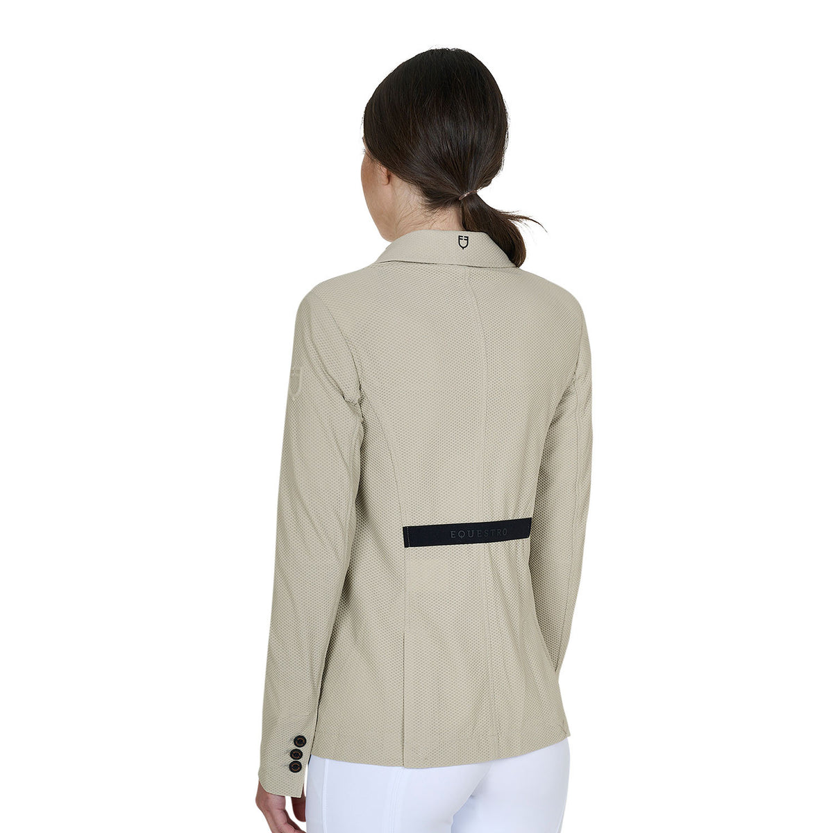 Equestro Women's competition jacket four buttons perforated fabric